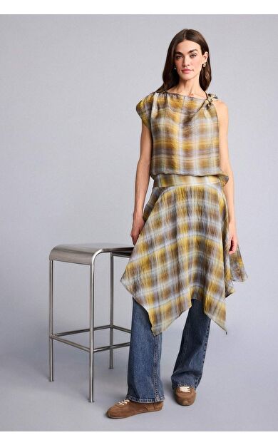 Baskılı Normal Bel Modal Mini Etek