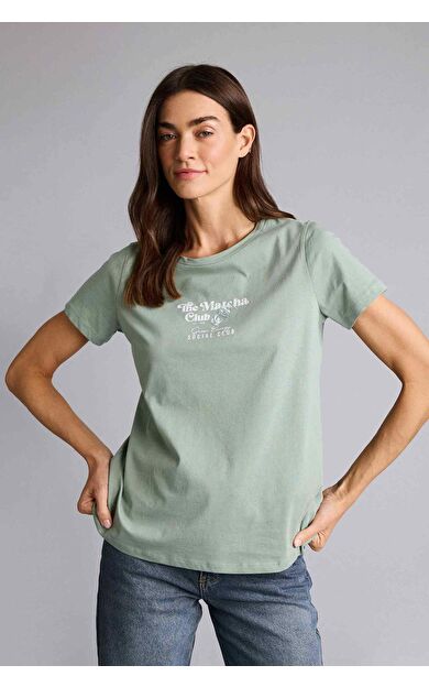 DeFacto Regular Fıt Bisiklet Yaka Slogan Desenli Penye Kısa Kollu Tişört