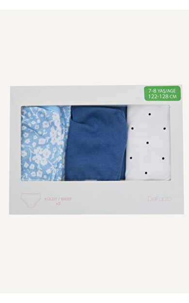 DeFacto Kalp Desenli Ribana 3'lü Slip Külot Kız Çocuk