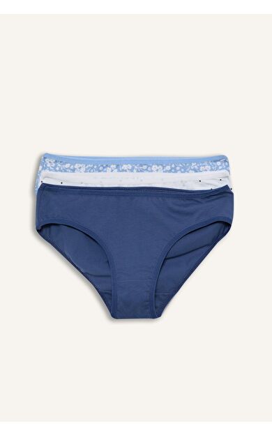 DeFacto Kalp Desenli Ribana 3'lü Slip Külot Kız Çocuk