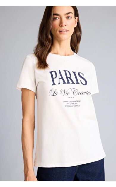 DeFacto Regular Fıt Bisiklet Yaka Penye Kısa Kollu Tişört