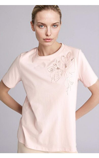 DeFacto Regular Fıt Bisiklet Yaka Nakış Baskı Baskılı Penye Kısa Kollu Tişört