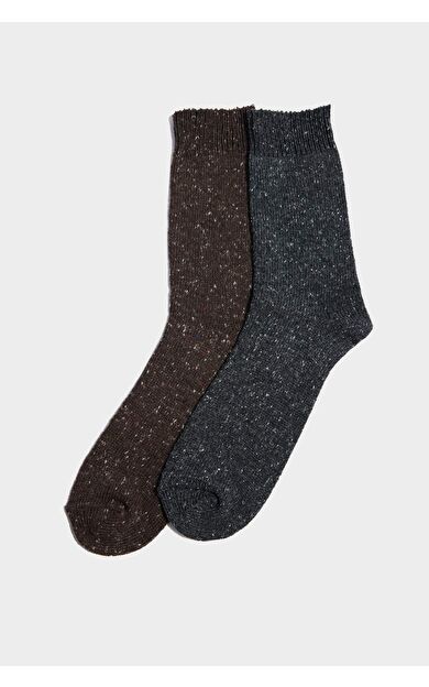 Erkek 2'li Yün Kışlık Çorap