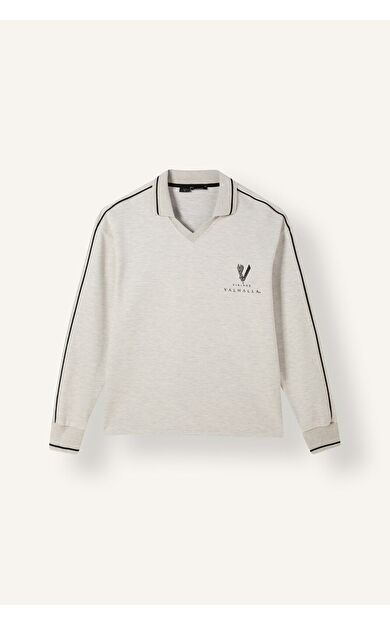DeFacto Vıkıngs Valhalla Boxy Fıt Slogan Desenli Sweatshirt