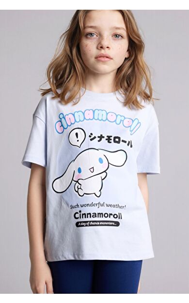 DeFacto Hello Kitty Relax Fıt Bisiklet Yaka Kısa Kollu Tişört Kız Çocuk