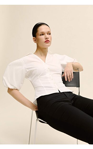 Fıtted Poplin Kısa Kollu Gömlek