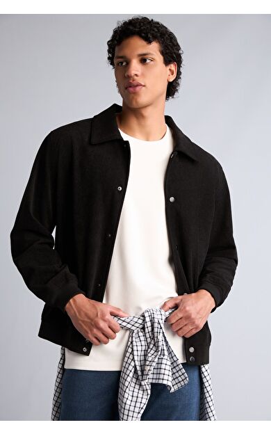 DeFacto Slim Fit Gömlek Yaka Düğmeli Ceket Mont