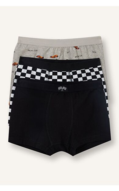 DeFacto Araç Baskılı Penye 3'lü Boxer Erkek Çocuk