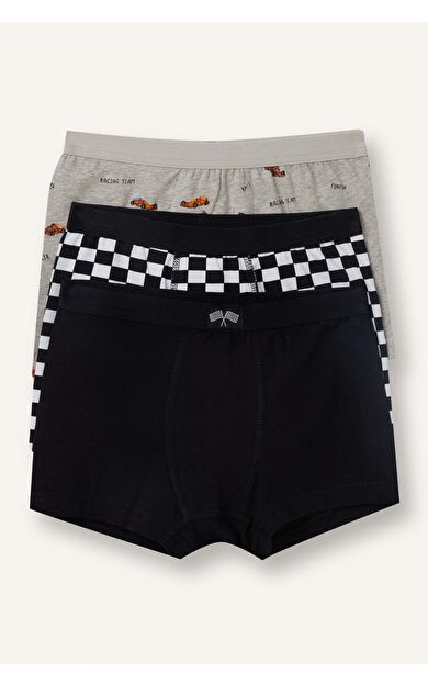 DeFacto Araç Baskılı Penye 3'lü Boxer Erkek Çocuk