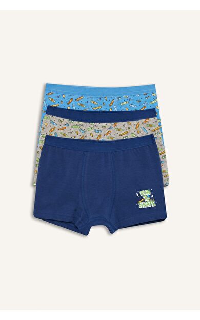 DeFacto Kaykay Baskılı Penye 3'lü Boxer Erkek Çocuk