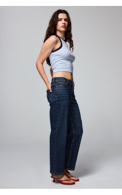 DeFacto Comfort Straight Orta Bel Boru Paça Jean Pantolon