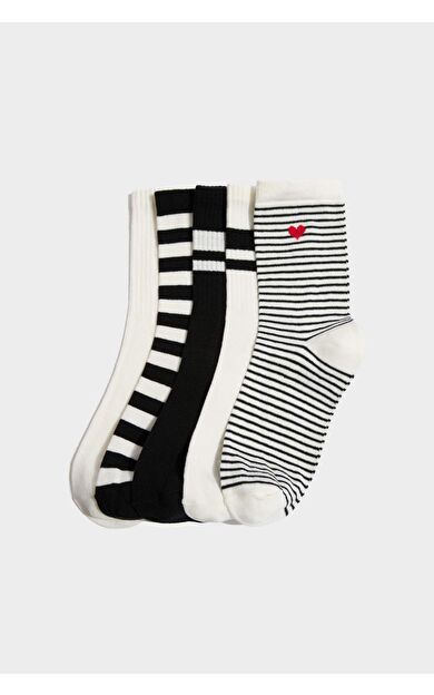 Kadın 5'li Pamuklu Uzun Çorap