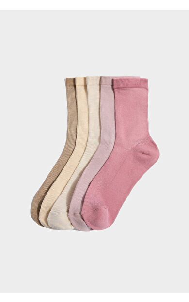 Kadın 5'li Pamuklu Uzun Çorap