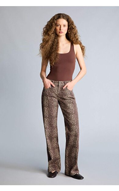 DeFacto Wıde Leg Normal Bel Gabardin Pantolon
