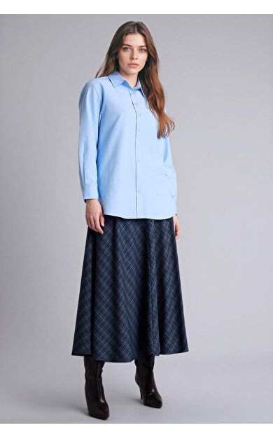 A Kesim Kareli Maxi Etek