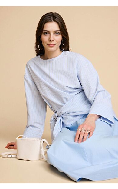 DeFacto Regular Fıt Poplin Uzun Kollu Tunik