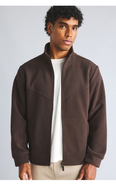 DeFacto Slim Fit Dik Yaka Fermuarlı Polar Mont Kahve