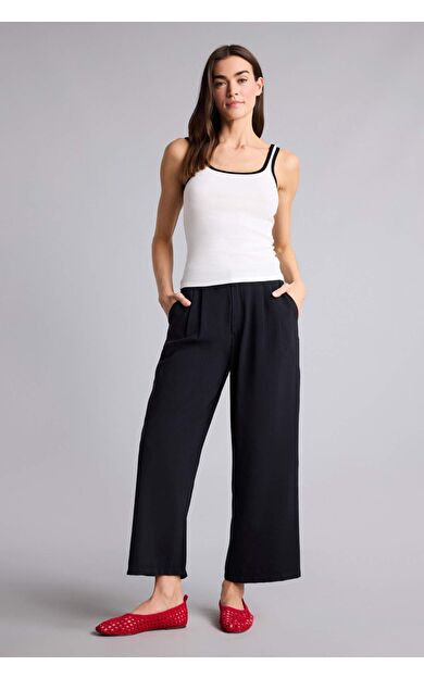 DeFacto Wıde Leg Fermuarlı Normal Bel Düz Paça Tencel Pantolon