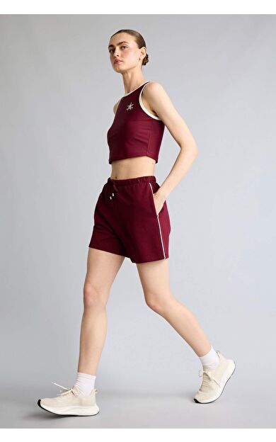 DeFacto Standart Fıt Sporcu Kısa Paça Modal Bordo Şort