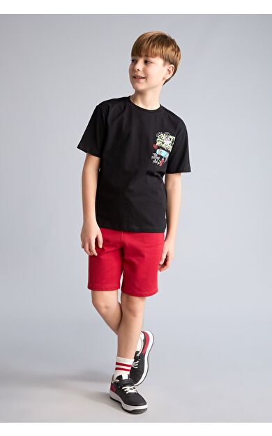 DeFacto Oversıze Sweatshirt Kumaşı Şort Erkek Çocuk