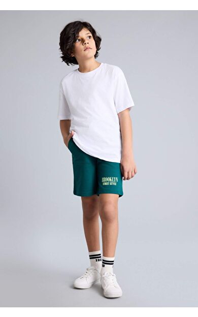 Oversıze Baskılı Şort Erkek Çocuk