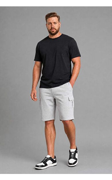 DeFacto Relax Fıt Düz Paça Sweatshirt Kumaşı Uzun Şort