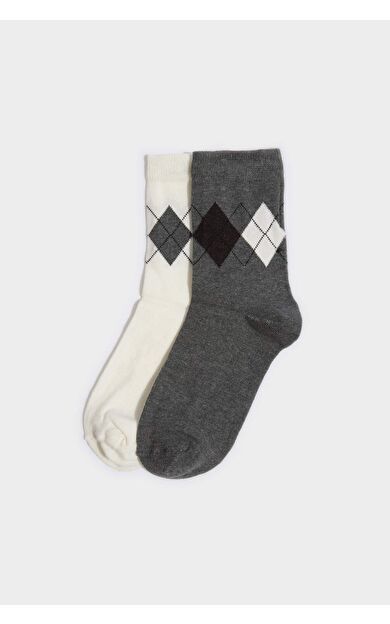 Kadın 2'li Pamuklu Uzun Çorap