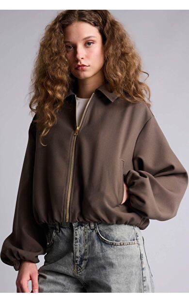 DeFacto Standart Fıt Süet Mont