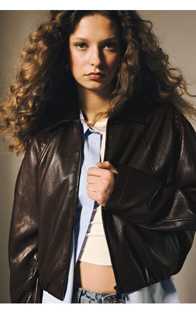 DeFacto Balloon Fıt Polo Yaka Su Geçirmez Mont