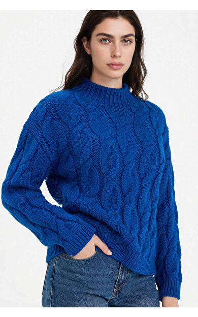 Regular Fıt Bisiklet Yaka Kazak