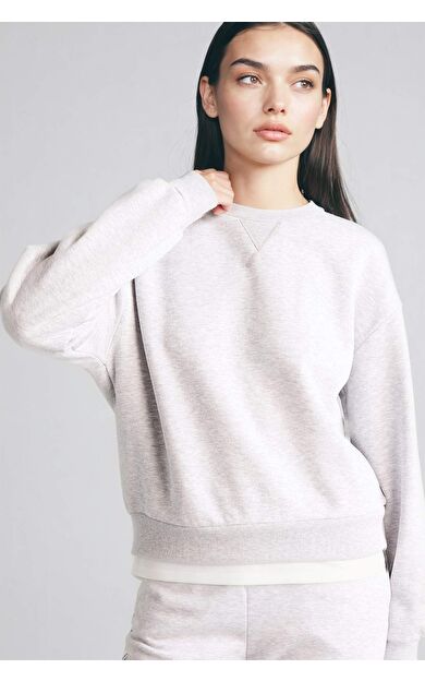DeFacto Relax Fıt Basıc Düz Kalın Sweatshirt Kumaşı Sweatshirt