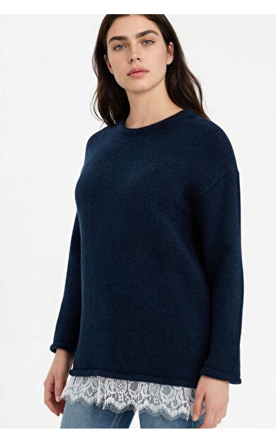 Regular Fıt Bisiklet Yaka Kazak