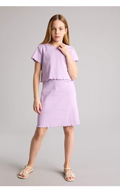 DeFacto Yarım Kollu Fitilli Kaşkorse 2'li Elbise Kız Çocuk