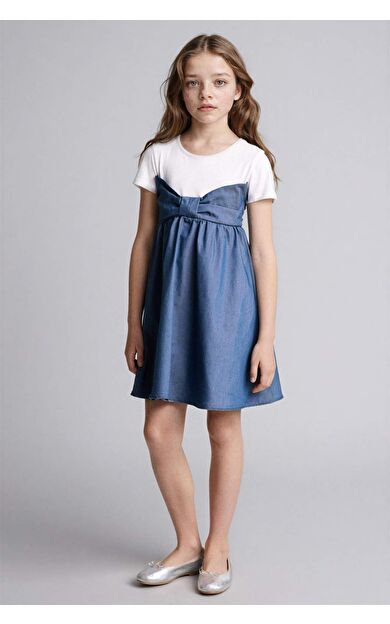 DeFacto Yarım Kollu Elbise Kız Çocuk