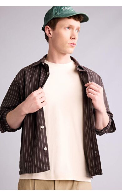 DeFacto Overshırt Fıt Gömlek Yaka Gömlek Ceket