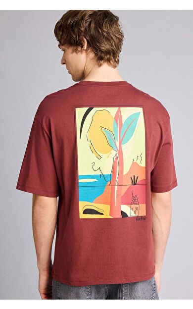 Boxy Fıt Baskılı Kısa Kollu Tişört