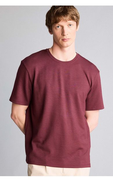 DeFacto Basic Kısa Kollu Tişört Bordo