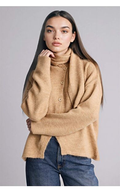 Regular Fıt Bisiklet Yaka Triko Hırka