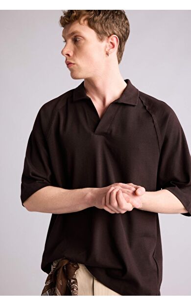 DeFacto Loose Fıt Polo Yaka Kısa Kollu Polo Tişört