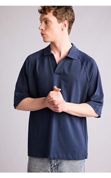 DeFacto Loose Fıt Polo Yaka Kısa Kollu Polo Tişört