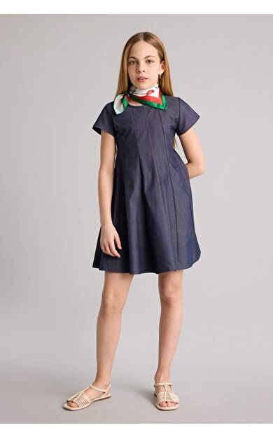 DeFacto Yarım Kollu Twill Elbise Kız Çocuk