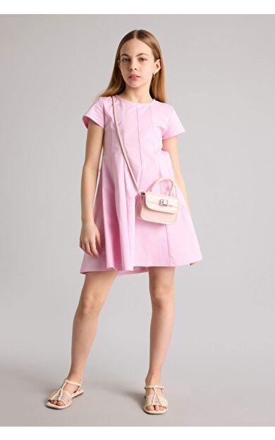 DeFacto Yarım Kollu Twill Elbise Kız Çocuk