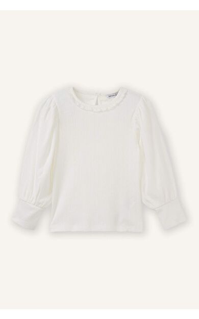 Balloon Fıt Bisiklet Yaka Uzun Kollu Tişört Kız Bebek