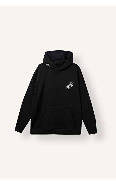 DeFacto Rick and Morty Boxy Fit Kapüşonlu Kanguru Cepli Baskılı Sweatshirt