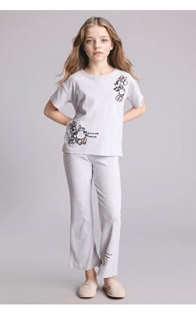 DeFacto Dısney Mıckey & Mınnıe Fitilli Kaşkorse 2'li Pijama Takımı Kız Çocuk