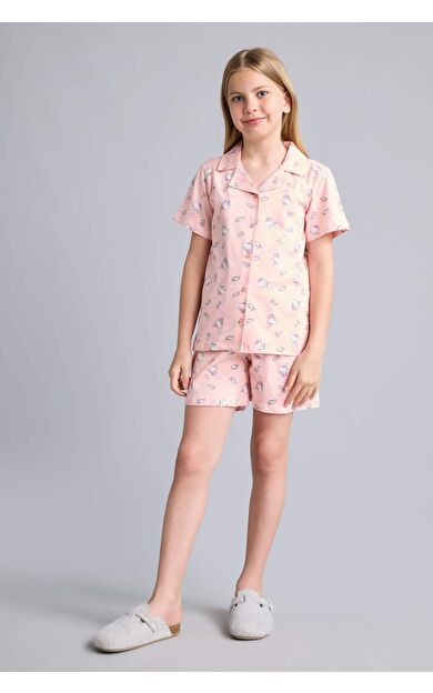 DeFacto Hello Kitty Regular Fıt Desenli 2'li Pijama Takımı Kız Çocuk