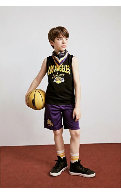 DeFacto NBA Los Angeles Lakers Regular Fıt Tül Şort Erkek Çocuk