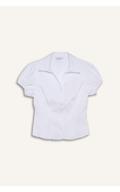 Fıtted Gömlek Yaka Kısa Kollu Gömlek