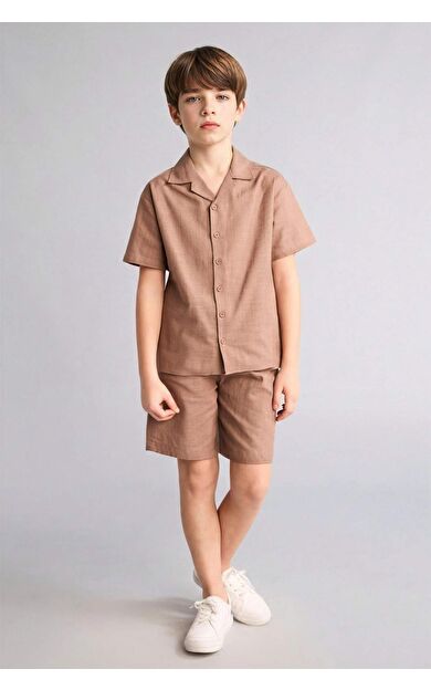 DeFacto Regular Fıt Dokulu Şort Erkek Çocuk