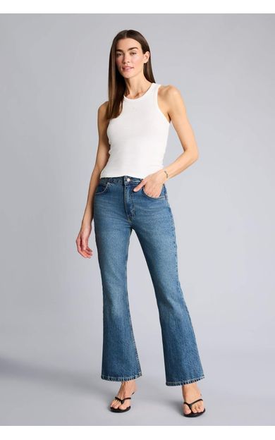 DeFacto Crop Flare Fıt Normal Bel Bilek Boy Jean Yıkamalı Pantolon